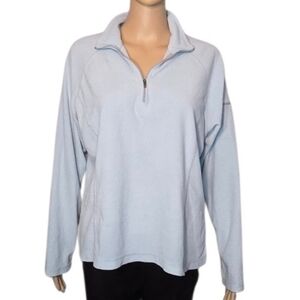 L.L. Bean Top Pullover  Quarter-Zip Soft Blue Womens Size Large Regular